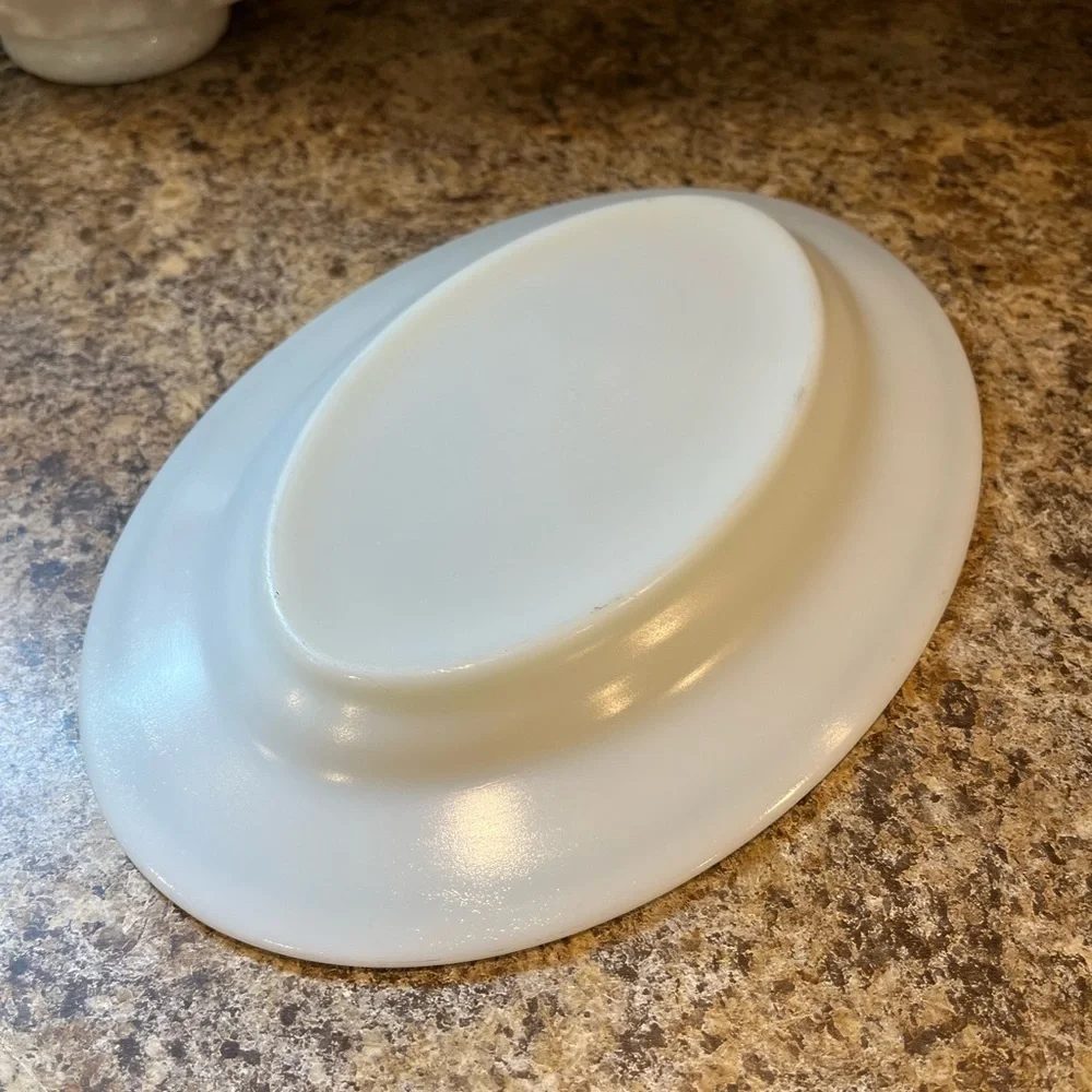 Vintage PYREX Tableware 11.5” Serving Platter Green Ring Pattern